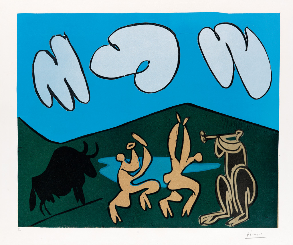 PABLO PICASSO Bacchanale au Taureau noir.
